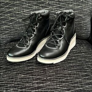 Cole Haan lightweight waterproof black and white short boots.